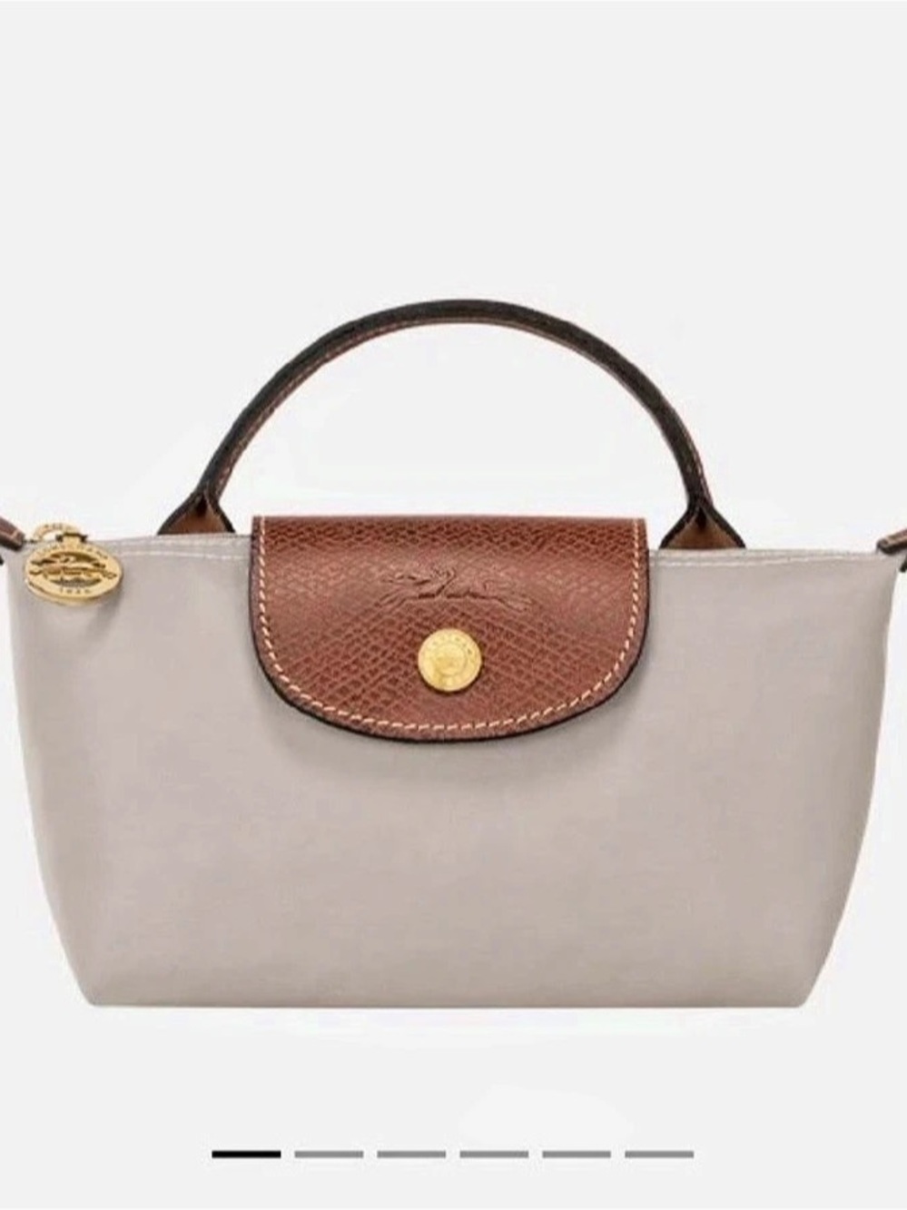 Longchamp Le Pliage Shoulder Bag Gray & Brown NWT